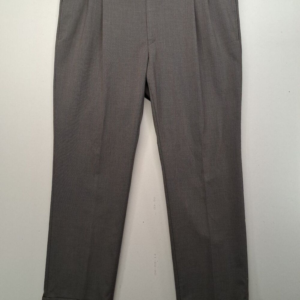 Lauren Ralph Lauren Dress Pants Mens 40x30 Gray Flat Front Trouser Business